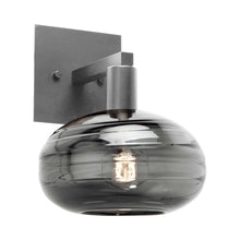 Load image into Gallery viewer, Coppa Wall Light in Metallic Beige Silver/Smoke Glass.