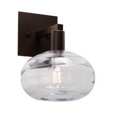 Load image into Gallery viewer, Coppa Wall Light in Flat Bronze/Clear Glass.