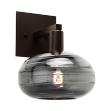 Load image into Gallery viewer, Coppa Wall Light in Flat Bronze/Smoke Glass.