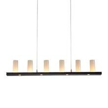 Load image into Gallery viewer, Corona LED Linear Pendant Light in Matte Black/Light Glass.