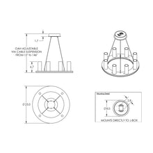 Load image into Gallery viewer, Corona Ring LED Chandelier - line drawing.