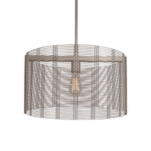 Load image into Gallery viewer, Downtown Mesh Drum Exposed Bulbs Pendant Light in Metallic Beige (19.3-Inch).