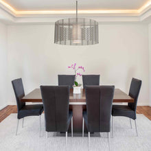 Load image into Gallery viewer, Downtown Mesh Drum Pendant Light in dining room.