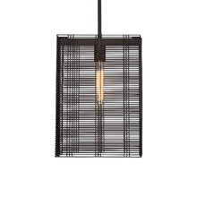 Load image into Gallery viewer, Downtown Mesh Oversized Pendant Light in Matte Black/Exposed Bulb/Incandescent.