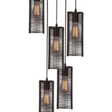 Load image into Gallery viewer, Downtown Mesh Round Multi Light Exposed Bulbs Pendant Light (5-Light).