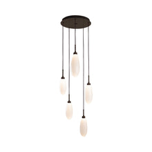 Load image into Gallery viewer, Fiori Round LED Multi Light Pendant Light in Flat Bronze (5-Light).