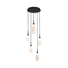 Load image into Gallery viewer, Fiori Round LED Multi Light Pendant Light in Matte Black (5-Light).