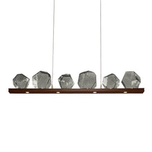 Load image into Gallery viewer, Gem Bezel LED Linear Pendant Light in Flat Bronze/Smoke Glass (44-Inch).