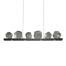Load image into Gallery viewer, Gem Bezel LED Linear Pendant Light in Gunmetal/Smoke Glass (44-Inch).