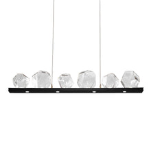 Load image into Gallery viewer, Gem Bezel LED Linear Pendant Light in Matte Black/Clear Glass (44-Inch).