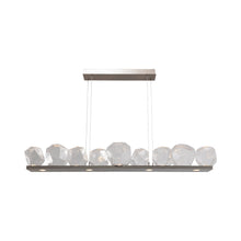 Load image into Gallery viewer, Gem Bezel LED Linear Pendant Light in Metallic Beige Silver/Clear Glass (59-Inch).