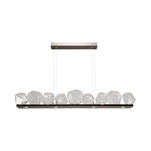 Load image into Gallery viewer, Gem Bezel LED Linear Pendant Light in Flat Bronze/Clear Glass (59-Inch).