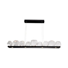 Load image into Gallery viewer, Gem Bezel LED Linear Pendant Light in Matte Black/Clear Glass (59-Inch).