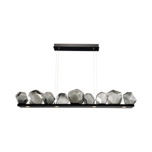 Load image into Gallery viewer, Gem Bezel LED Linear Pendant Light in Matte Black/Smoke Glass (59-Inch).