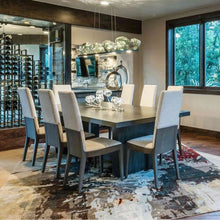Load image into Gallery viewer, Gem Bezel LED Linear Pendant Light in dining room.