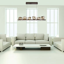 Load image into Gallery viewer, Gem Bezel LED Linear Pendant Light in living room.