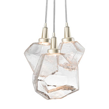 Load image into Gallery viewer, Gem Cluster LED Pendant Light in Metallic Beige Silver/Clear Glass (3-Light).
