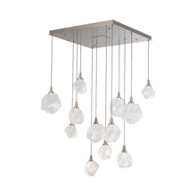 Load image into Gallery viewer, Gem Grand LED Multi Light Pendant Light in Metallic Beige/Blown Glass Gem - Clear (12-Light).