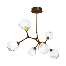 Load image into Gallery viewer, Gem Modern Branch LED Pendant Light in Flat Bronze/Clear Glass (6-Light).