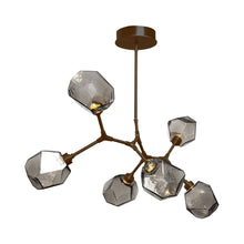 Load image into Gallery viewer, Gem Modern Branch LED Pendant Light in Flat Bronze/Smoke Glass (6-Light).