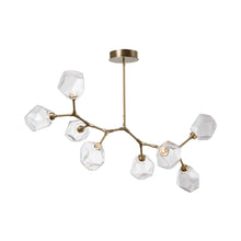 Load image into Gallery viewer, Gem Modern Branch LED Pendant Light in Gilded Brass/Clear Glass (8-Light).