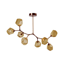Load image into Gallery viewer, Gem Modern Branch LED Pendant Light in Oil Rubbed Bronze/Bronze Glass (8-Light).