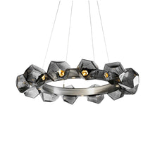 Load image into Gallery viewer, Gem Radial Ring LED Chandelier in Gunmetal/Smoke Glass (16-Light).