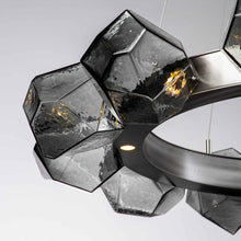 Load image into Gallery viewer, Gem Radial Ring LED Chandelier in Detail.