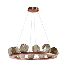Load image into Gallery viewer, Gem Ring LED Chandelier in Oil Rubbed Bronze/Blown Glass Gem - Bronze (37.8-Inch).