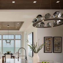 Load image into Gallery viewer, Gem Ring LED Chandelier in kitchen.