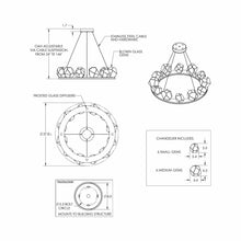 Load image into Gallery viewer, Gem Ring LED Chandelier - line drawing.