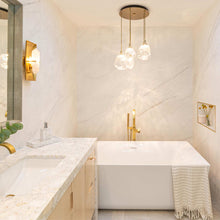 Load image into Gallery viewer, Gem Round LED Multi Light Pendant Light in bathroom.