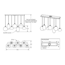 Load image into Gallery viewer, Misto Linear Pendant Light - line drawing.