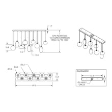 Load image into Gallery viewer, Misto Linear Pendant Light - line drawing.