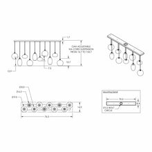 Load image into Gallery viewer, Misto Linear Pendant Light - line drawing.