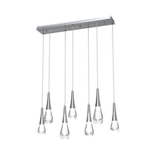 Load image into Gallery viewer, Raindrop LED Linear Pendant Light in Satin Nickel (7-Light).