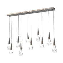 Load image into Gallery viewer, Raindrop LED Linear Pendant Light in Gunmetal (10-Light).