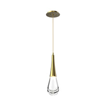 Load image into Gallery viewer, Raindrop LED Pendant Light in Heritage Brass.