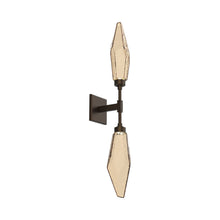 Load image into Gallery viewer, Rock Crystal LED Double Wall Light in Flat Bronze/Chilled - Bronze.