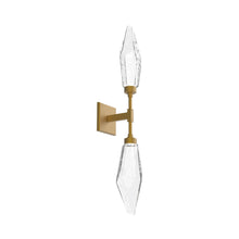 Load image into Gallery viewer, Rock Crystal LED Double Wall Light in Gilded Brass/Chilled - Clear.