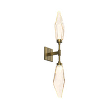 Load image into Gallery viewer, Rock Crystal LED Double Wall Light in Heritage Brass/Chilled - Amber.