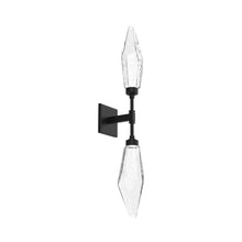 Load image into Gallery viewer, Rock Crystal LED Double Wall Light in Matte Black/Chilled - Clear.