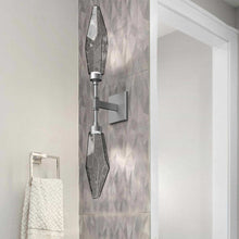 Load image into Gallery viewer, Rock Crystal LED Double Wall Light in bathroom.