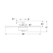 Load image into Gallery viewer, Hampton LED Ceiling Fan - line drawing.