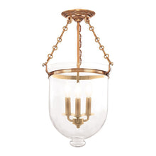 Load image into Gallery viewer, Hampton Semi Flush Mount Ceiling Light Large/Aged Brass/Clear.