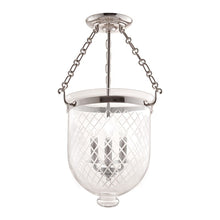 Load image into Gallery viewer, Hampton Semi Flush Mount Ceiling Light Large/Polished Nickel/Seamless Grid Line.
