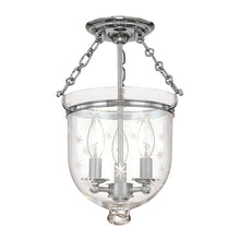 Load image into Gallery viewer, Hampton Semi Flush Mount Ceiling Light Small/Polished Nickel/Snowflakes.