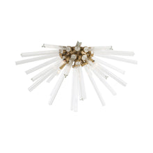 Load image into Gallery viewer, Hanley Flush Mount Ceiling Light in Antique Brass.