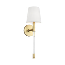 Load image into Gallery viewer, Hanover Bath Wall Light in Brass and White.