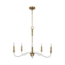 Load image into Gallery viewer, Hanover Chandelier in 5-Light/Burnished Brass.